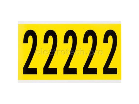 Цифра 2 Brady 2,25 карт, черный на желтом, 5 шт, 44x127 мм, Нейлон, b-499