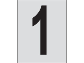 Цифра 1 Brady цифра 1, черный на серебряном,белом, 25 шт, 25x38 мм, b-946, Винил, 25 шт.