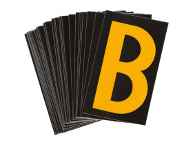 Буква B Brady, желтый на черном, 25 шт, 25x38 мм, b-946, Винил, 25 шт.