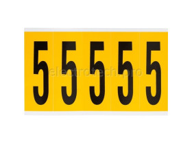 Цифра 5 Brady, черный на желтом, 5 шт, 44x127 мм, 25 шт.