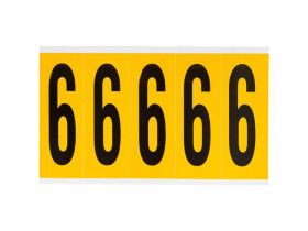 Цифра 9 Brady, черный на желтом, 5 шт, 44x127 мм, 25 шт.