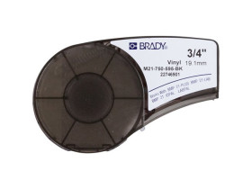 Самоклеящаяся лента Brady M21-750-595-BK, винил, печать белая на чёрном, 19,05 мм * 6,4 м