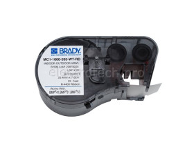Самоклеящаяся лента Brady MC1-1000-595-WT-RD, универсальный винил, печать красная на белом, 25,4 мм * 7,62 м, в картридже 7,62 м (BMP41/51/53) brd131604)