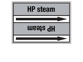 Стрелка для маркировки трубопровода Brady, черный на сером, «overheated steam», 100x33000 мм, b-7529, 220 шт, 13 мм