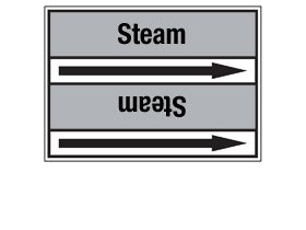 Стрелка для маркировки трубопровода Brady, черный на сером, «steam supply», 100x33000 мм, b-7529, 220 шт, 13 мм