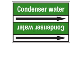 Стрелка для маркировки трубопровода Brady, белый на зеленом, «condensate water supply», 100x33000 мм, b-7529, 220 шт, 13 мм