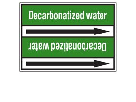 Стрелка для маркировки трубопровода Brady, белый на зеленом, «demineralised water», 100x33000 мм, b-7529, 220 шт, 13 мм