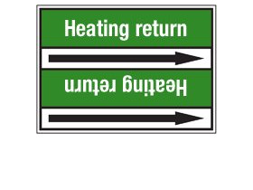 Стрелка для маркировки трубопровода Brady, белый на зеленом, «heating water», 100x33000 мм, b-7529, 220 шт, 13 мм