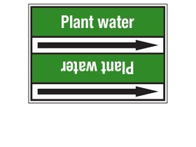 Стрелка для маркировки трубопровода Brady, белый на зеленом, «process water», 100x33000 мм, b-7529, 220 шт, 13 мм