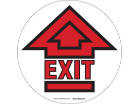 Стрелка самоклеющаяся exit Brady напольная в рамке,материал в-534,и мм, красный на белом,черный, 431.8