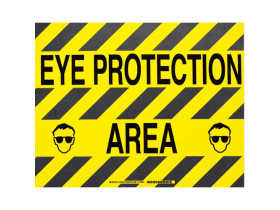 Табличка напольная eye protection area Brady наполная самоклеющаяся с надписью,материал в-534,цвет размер 355,6 мм, черный на желтом