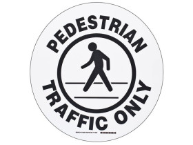 Табличка напольная pedestrian traffic only Brady наполная самоклеющаяся с надписью,материал в-534,цвет мм, черный на белом, 431.8