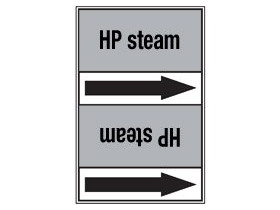 Стрелка для маркировки трубопровода Brady, черный на сером, «pure steam», 100x33000 мм, b-7529, 220 шт, 13 мм