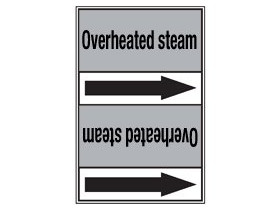 Стрелка для маркировки трубопровода Brady, черный на сером, 25-27 мм, «saturated steam», 26x200 мм, b-7529, 3 шт, 12,5 мм