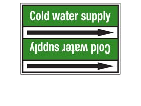 Стрелка для маркировки трубопровода Brady, белый на зеленом, «condensate water supply», 100x33000 мм, b-7529, 550 шт, 8 мм