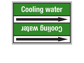 Стрелка для маркировки трубопровода Brady, белый на зеленом, 40-83 мм, «deionized water», 37x284 мм, b-7529, 3 шт, 20 мм
