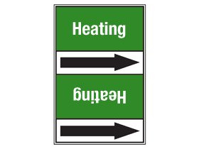 Стрелка для маркировки трубопровода Brady, 83-115 мм, «heating water», 52x402 мм, b-7529, 2 шт, 25 мм