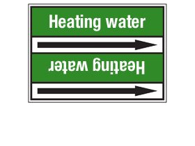 Стрелка для маркировки трубопровода Brady, белый на зеленом, «hot water», 100x33000 мм, b-7529, 220 шт, 13 мм
