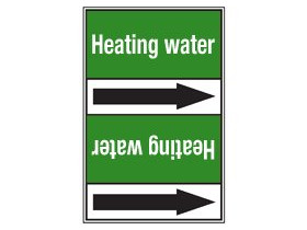 Стрелка для маркировки трубопровода Brady, белый на зеленом, «hot water supply», 100x33000 мм, b-7529, 550 шт, 8 мм