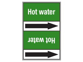 Стрелка для маркировки трубопровода Brady, белый на зеленом, 25-27 мм, «industrial water», 26x200 мм, b-7529, 3 шт, 12,5 мм
