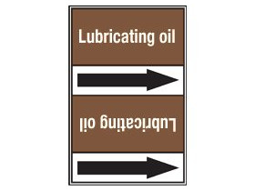 Стрелка для маркировки трубопровода Brady, белый на коричневом, 25-27 мм, «mineral oil», 26x200 мм, b-7529, 3 шт, 12,5 мм