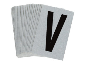 Буква V Brady, черный на серебряном,белом, 6 шт, 38x89 мм, b-946, Винил, 25 шт.
