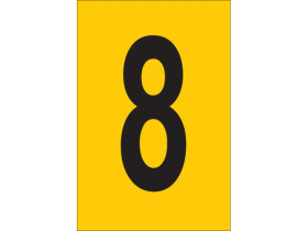 Цифра 8 Brady, черный на желтом, 25 шт, 25x38 мм, b-946, Винил, 25 шт.