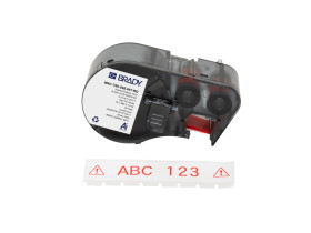 M4C-750-595-WT-RD непрерывная лента, материал B-595, универсальный винил, размер 19.05ммх7.62м, цвет-красный на белом