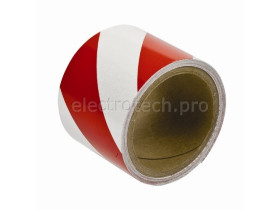 Cветоотражающая лента Brady для разметки стен и пола, полиэстер, красно-белая, 75 мм × 4,5 м