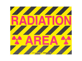 Табличка напольная radiation area Brady наполная самоклеющаяся с надписью,материал в-534,цвет и маджента на размер 355,6 мм, желтом,черный