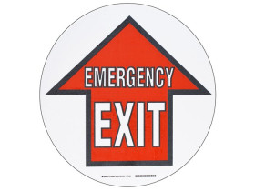 Стрелка в рамке напольная emergensy exit Brady наполная самоклеющаяся,материал в-534,и мм, красный на белом,черный, 431.8