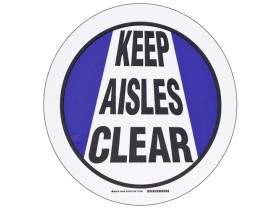 Табличка напольная keep aisles clear Brady наполная самоклеющаяся с надписью,материал в-534,цвет и мм, синий на белом,черный, 431.8